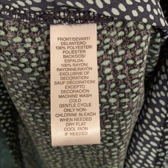 LOFT top navy with green spots medium - Picture 3 of 5